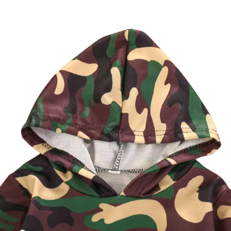 Boys Camouflage Hooded Long Sleeve Tracksuit