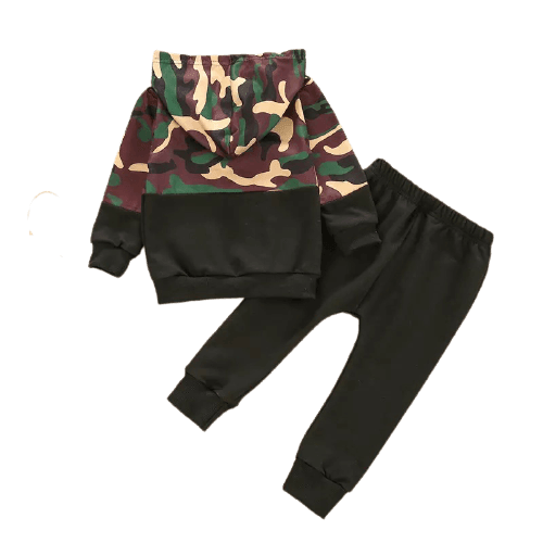Boys Camouflage Hooded Long Sleeve Tracksuit