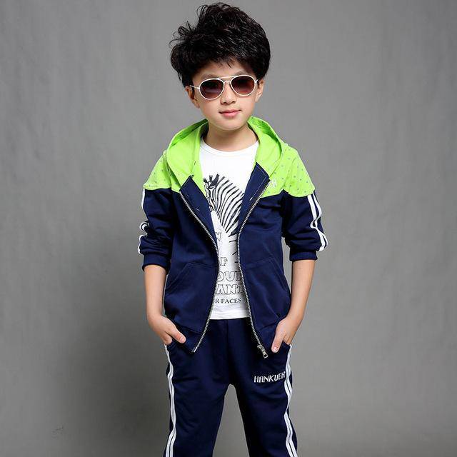 Boys Hooded Sports Tracksuit Pant Green