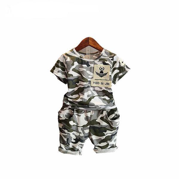Boys Short Sleeve T Shirt Suit Camo Short Camouflage