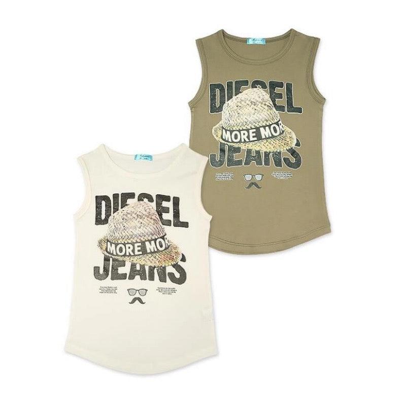 Boys Vest Diesel Jeans Sleeveless T Shirt Printed Clothes