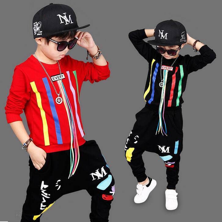 Boys print tassels sweatshirts Haren pants