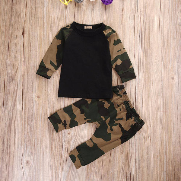 Bump Baby Boys Girls Army Green Tops Pants Outfit Multi