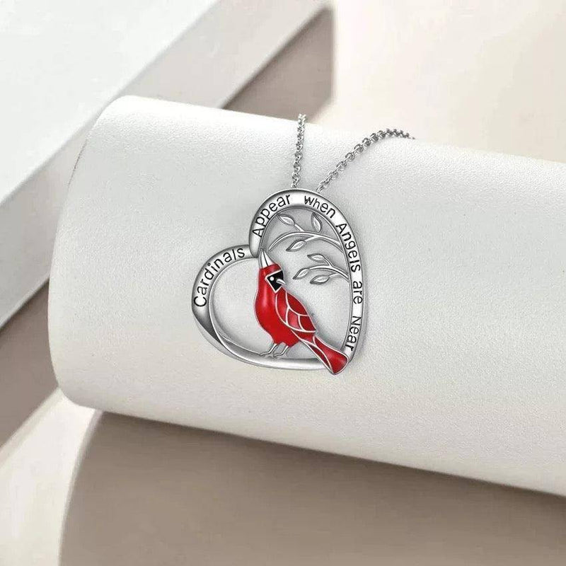 Cardinal Parrot Moon Pendant Necklace