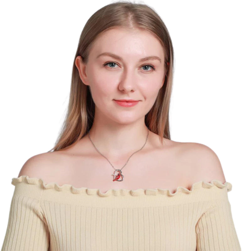 Cardinal Parrot Moon Pendant Necklace