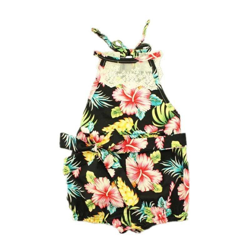 Casual Baby Girls Flower Romper Jumpsuit Yellow