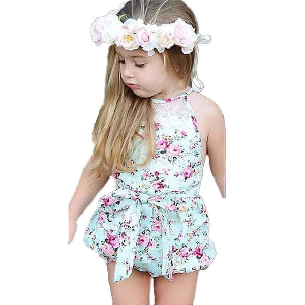 Casual Baby Girls Flower Romper Jumpsuit