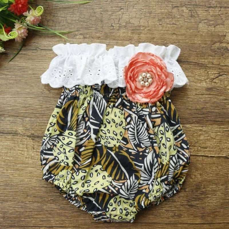 Casual Baby Girls Flower Romper Jumpsuit Purple Pink