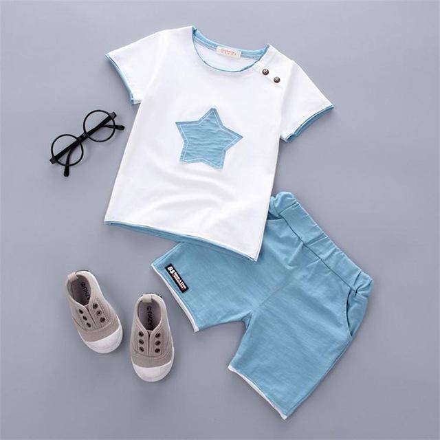 Casual Boys Summer Star Style Outfit Blue
