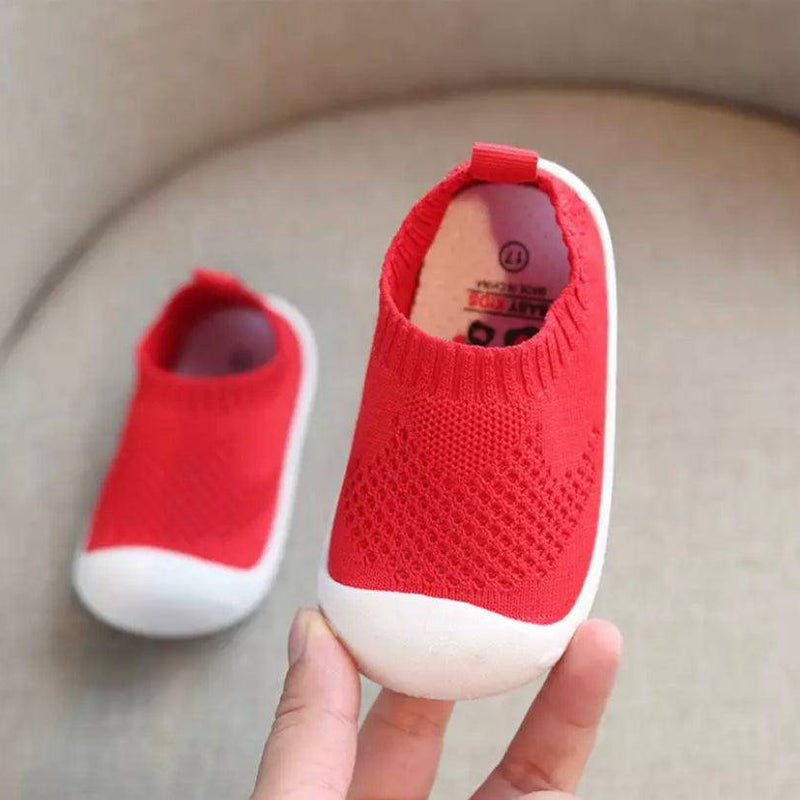 Casual Girls Boys Mesh Comfortable Non Slip Soft Shoes Red