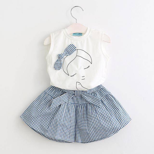 Casual Girls Summer Flower T Shirt Shorts White