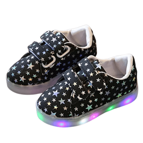Casual Unisex Boy Girl Led Luminous Sneakers Shoes Black