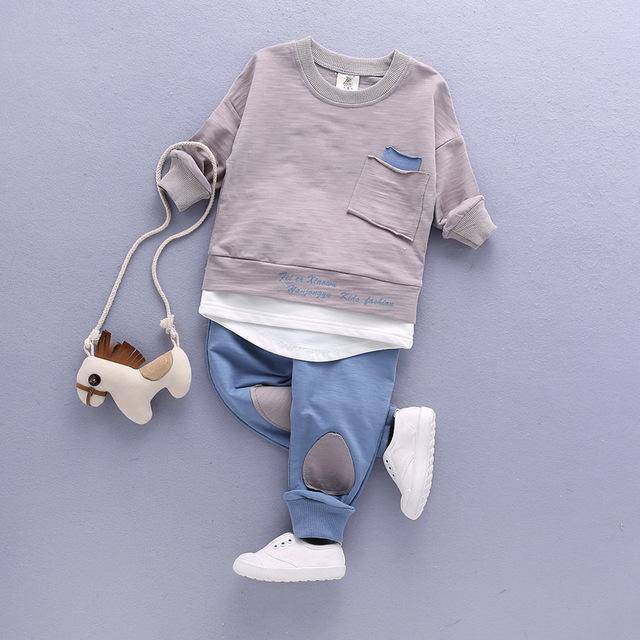 Casual Unisex Shirt Tops Pants Clothes grey