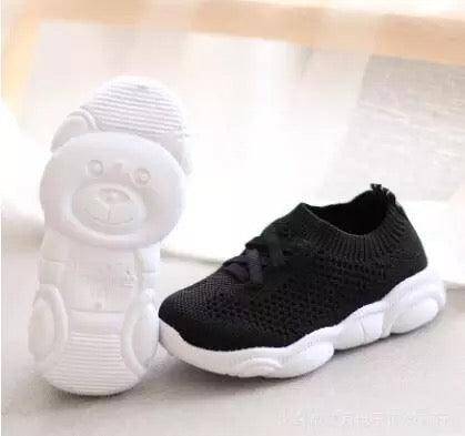 Casual unisex baby anti slip soft bottom shoes Black
