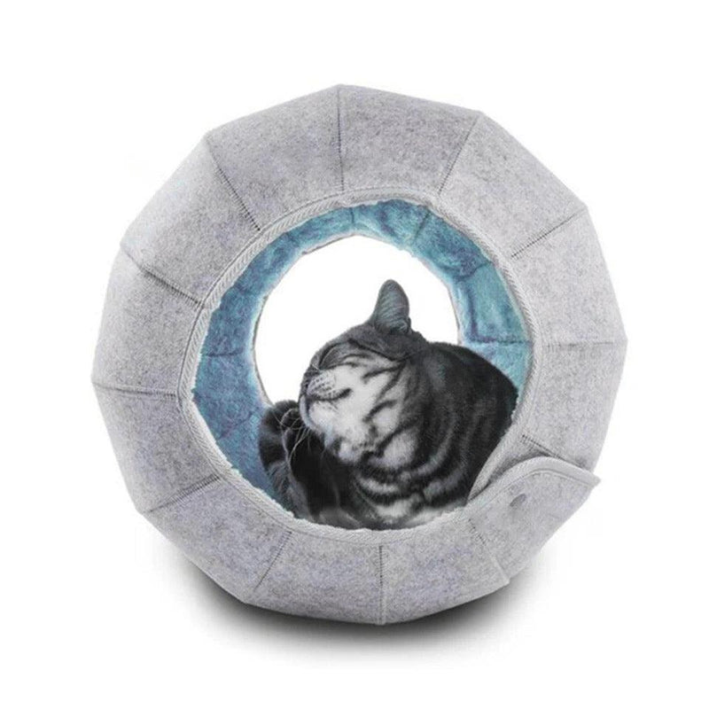 Warm Cat Tunnel Shell Pet Bed Multifunctional Blue
