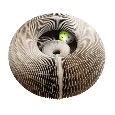 Cat Magic Organ Scratcher Board Round Toy 24x24x10cm Wood