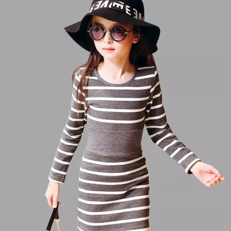 Toddler Children Girls Fashion Striped Dresses