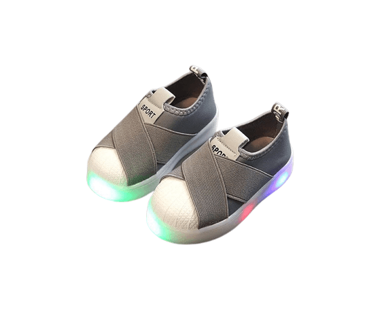 Children Led Sneakers Casual Sport Shoes Gray