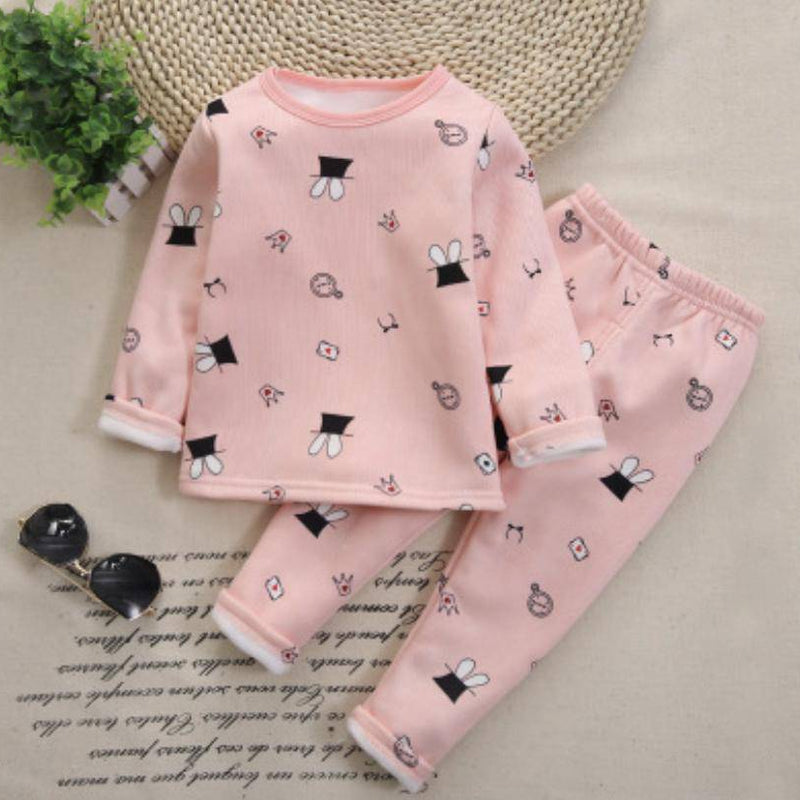 Children Velvet Autumn Trousers Outfit Pink