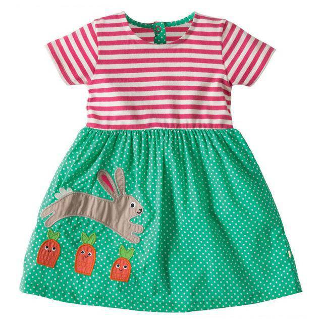 Children unicorn party costume dresses Red Green
