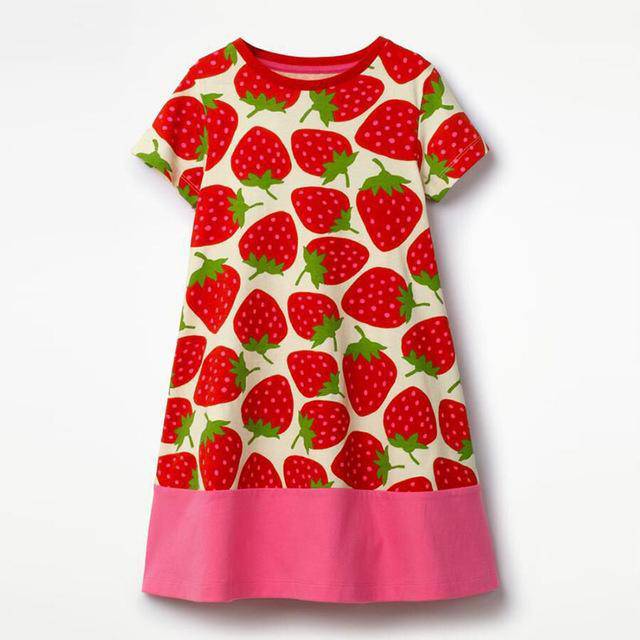Children unicorn party costume dresses Red Pink