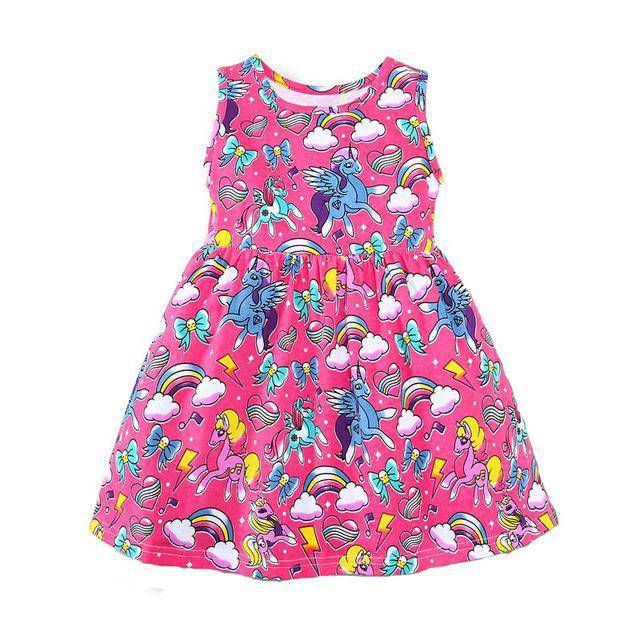 Children unicorn party costume dresses Pink