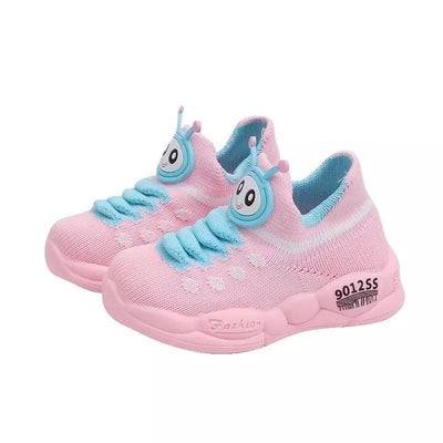 Children Boys Girls Sneakers Sport Cartoon Stretch Mesh Shoes Pink