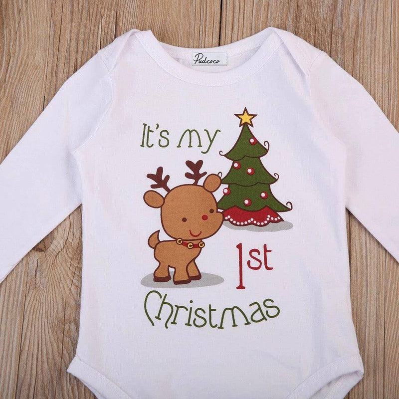 Christmas Baby Boy Girl Romper Jumpsuit Dear Clothes