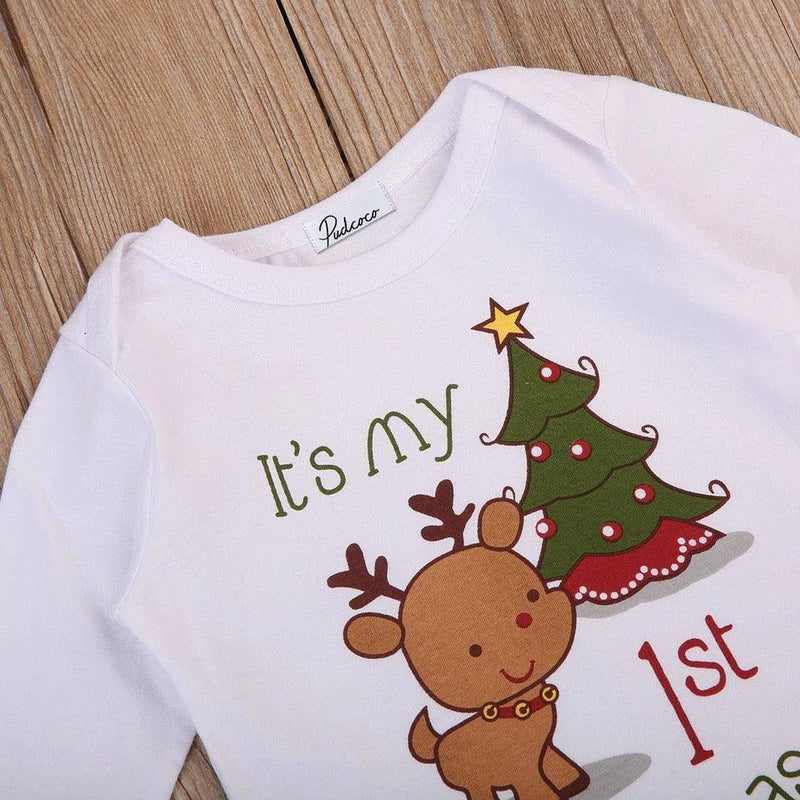 Christmas Baby Boy Girl Romper Jumpsuit Dear Clothes