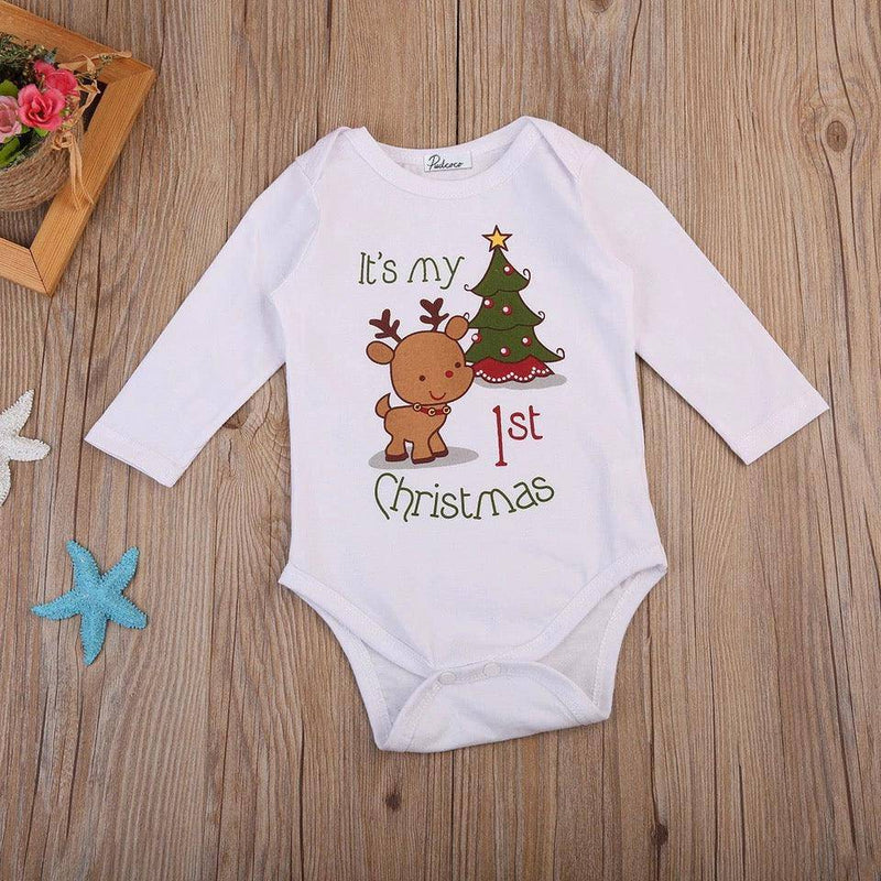 Christmas Baby Boy Girl Romper Jumpsuit Dear Clothes