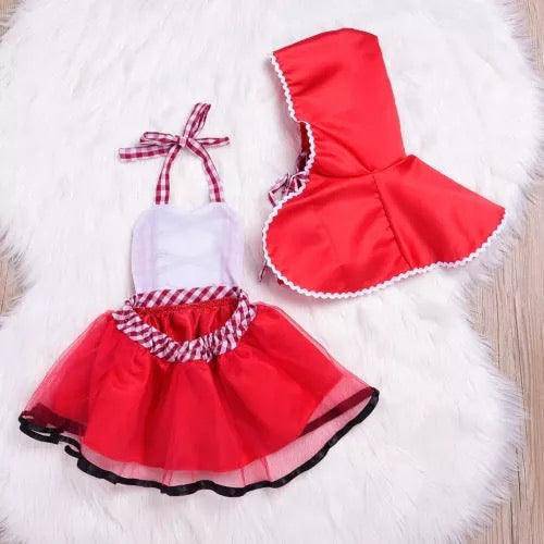 Christmas Baby Girl Tulle Red Hoodie Cape Cloak Dress