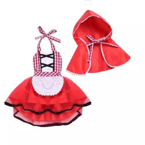 Christmas Baby Girl Tulle Red Hoodie Cape Cloak Dress