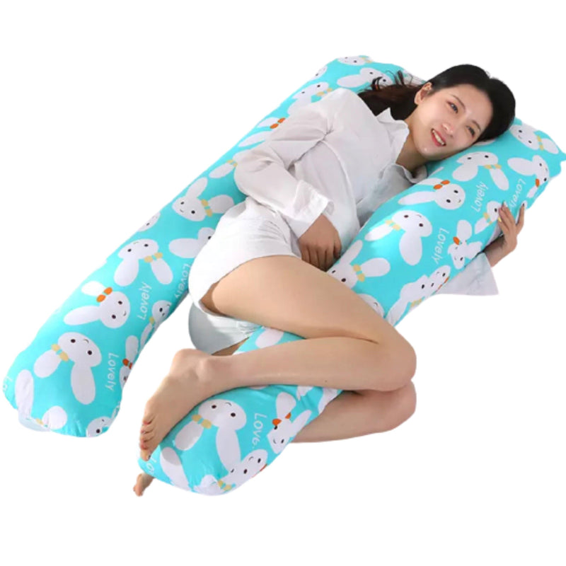 Comfortable Cow Design Pregnant Pillow Light blue