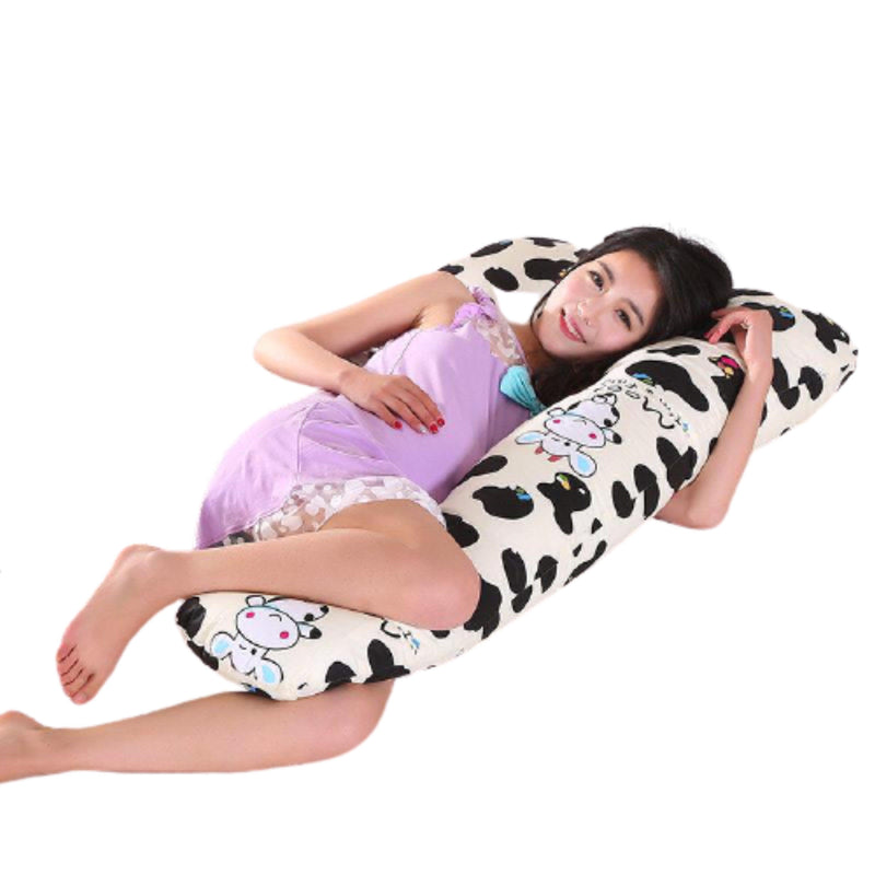 Comfortable Cow Design Pregnant Pillow Black