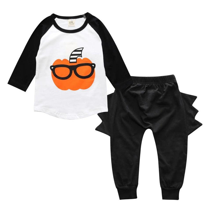 Complete Set Boys T Shirt Halloween Outfit Pumpkin Clothes