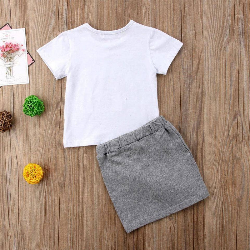 Complete Set Kid Baby You Go Girl Tops Skirt Clothes