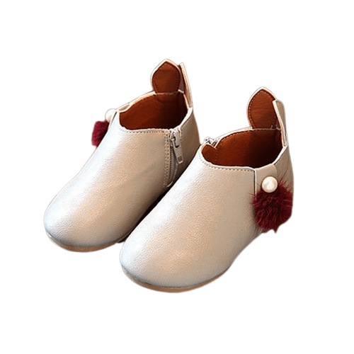 Cute Baby Girl Rabbit Ear Sneakers Boot Shoes Beige