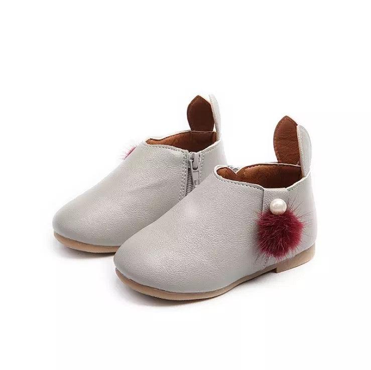 Cute Baby Girl Rabbit Ear Sneakers Boot Shoes Gray