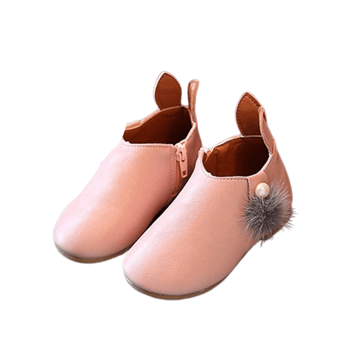 Cute Baby Girl Rabbit Ear Sneakers Boot Shoes Pink
