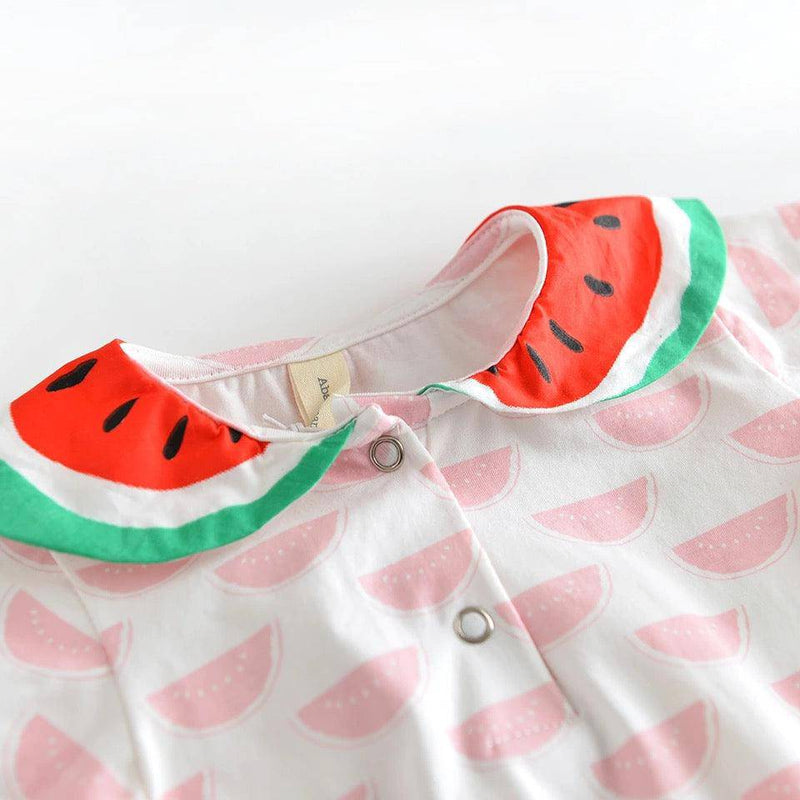 Cute Baby Girls Print Melon Collar Bodysuit