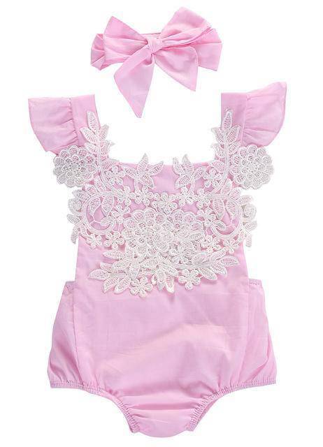 Cute Pink Romper Onesies Baby Girls Romper Pink