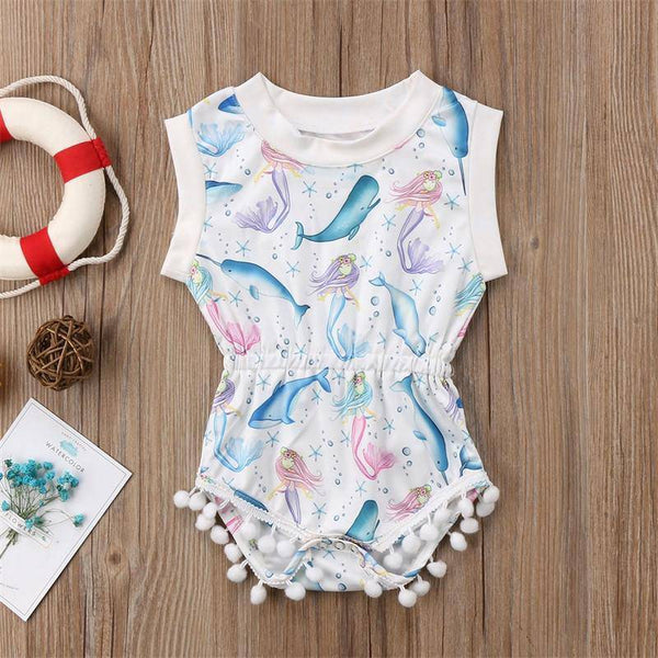 Cute Summer Baby Girls Elastic Jumpsuit