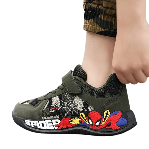 Children Camouflage Spiderman Breathable Green Sneaker Shoes Army Green