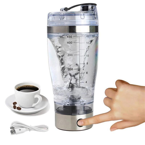 Electric Rechargeable Portable Bottle Shake Mixer 600ml White USB