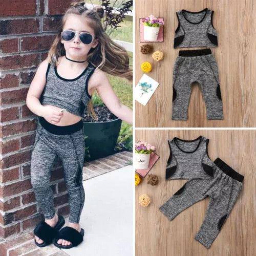 Exquisite Girls Sleeveless Tops Pants Outfit