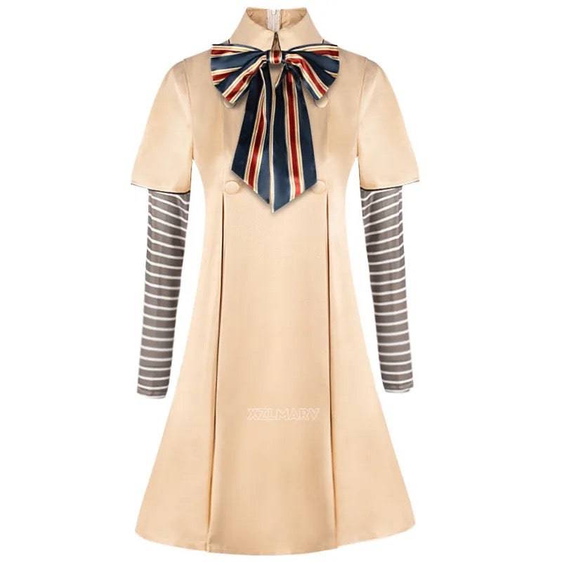 Halloween Megan Ai Robot Doll Cosplay Costume Apricot(dress and tie)