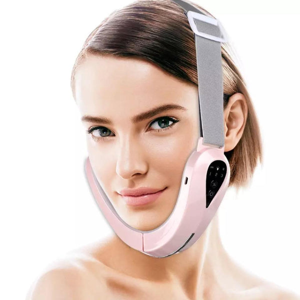 Facial V-Line Lift Up Chin Belt Slimming Massager Pink