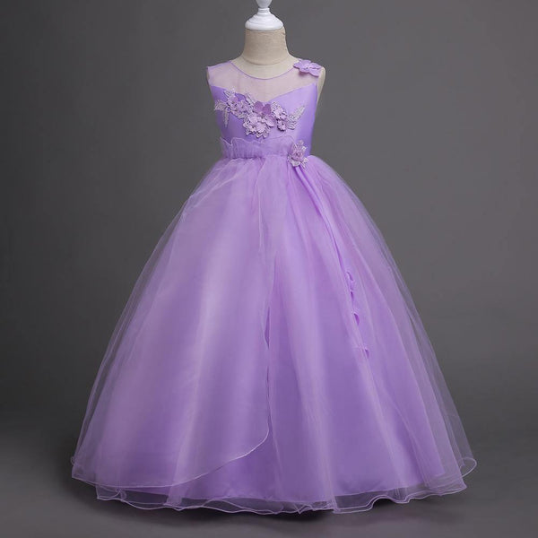 Floral girls Cinderella sleeveless dresses