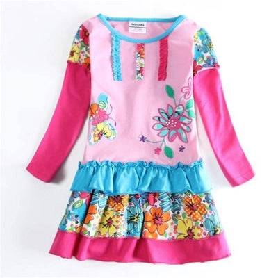 Floral Long Sleeve Girls Novelty Dress