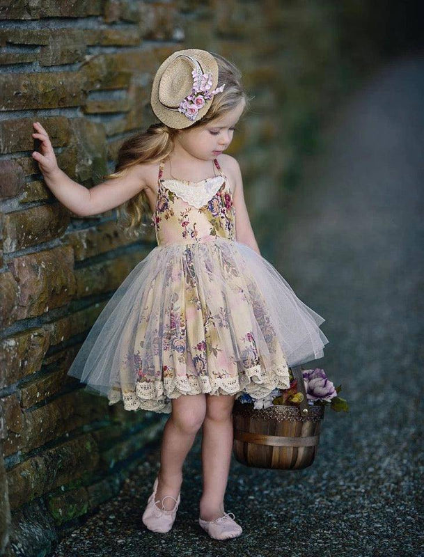Flower Girl Elegant Sleeveless Dress Orange